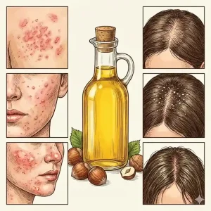 عوارض احتمالی روغن فندق برای پوست و مو تی شین