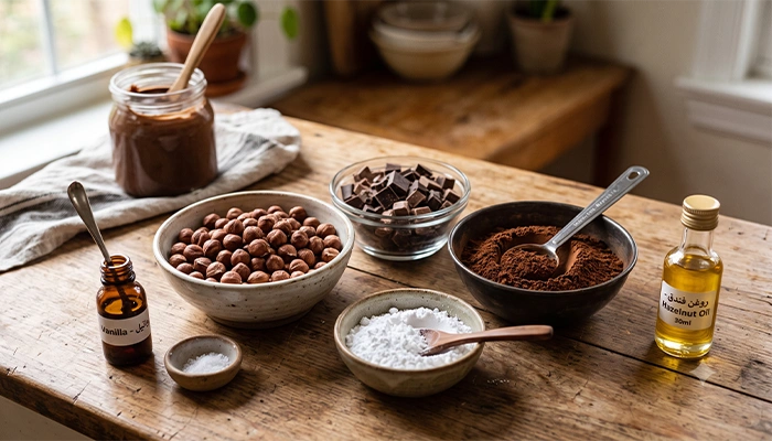 مواد اولیه لازم برای تهیه نوتلای خانگی تی شین