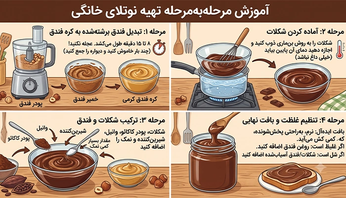آموزش مرحلهبهمرحله تهیه نوتلای خانگی تی شین