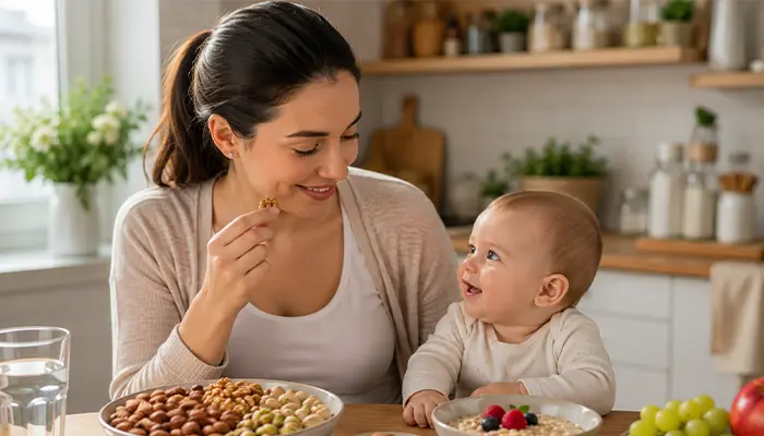 آجیل برای افزایش شیر مادر؛ بهترین مغزها برای دوران شیردهی + راهنمای کامل انتخاب و مصرف