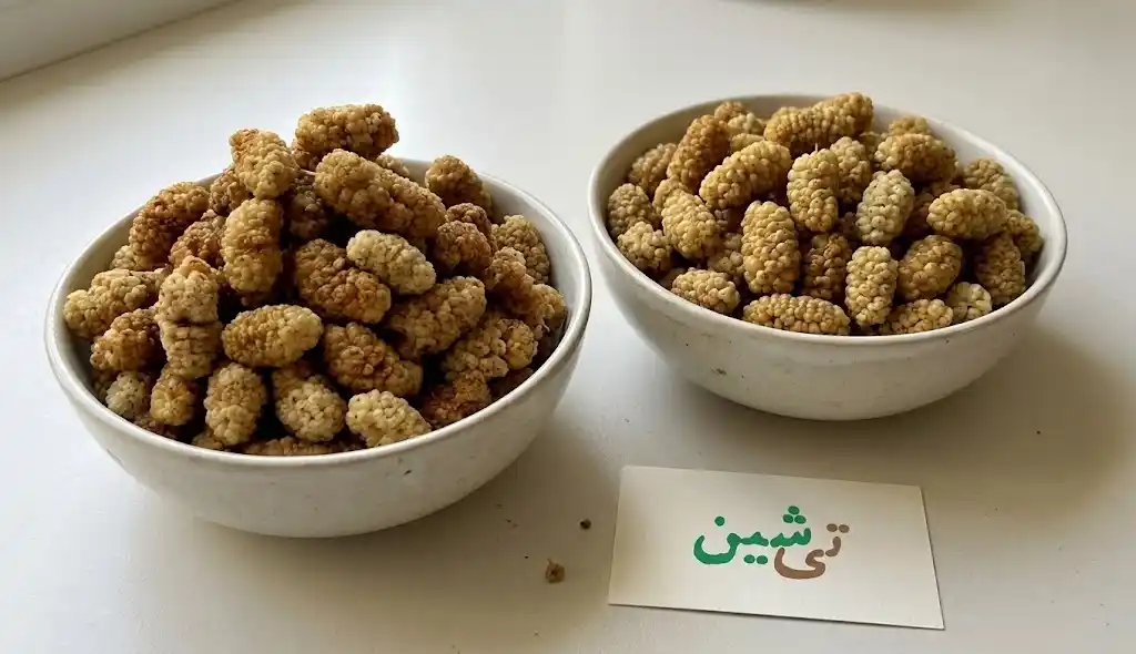 خرید توت خشک اقتصادی و ممتاز با رنگ و بافت طبیعی