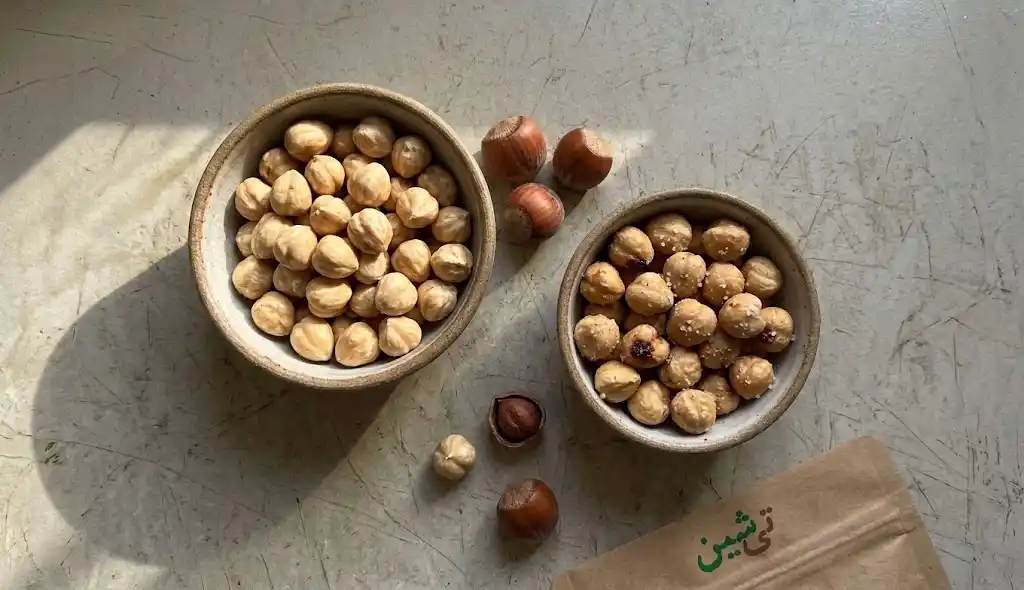 مقایسه مغز فندق و فندق شور اشکورات از نزدیک