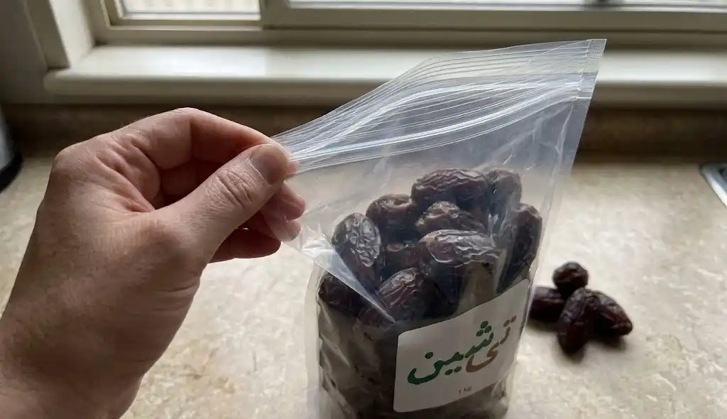 بررسی بسته بندی زیپ کیپ خرما مجول و کنترل کیفیت خرما